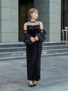 「アイテム（ドレス）」を使った、nianaさん（レディース・158cm）の秋コーディネート