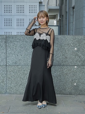 「アイテム（ドレス）」を使った、nianaさん（レディース・158cm）の秋コーディネート