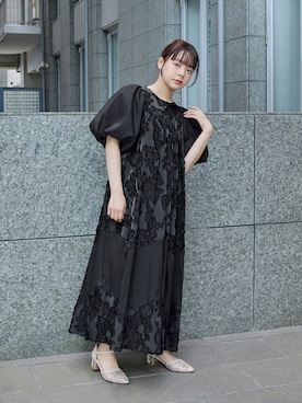 niana（ニアナ）の「【低身長用サイズあり】縁取りレース ロングフレ