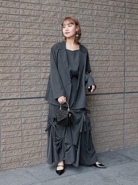 「アイテム（イヤリング）」を使った、nianaさん（レディース・158cm）の秋コーディネート