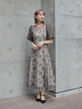 「niana（ニアナ）のラメレースパンプス ストラップ 結婚式 二次会 同窓会 成人式 パーティー フォーマル オケージョン（パンプス、ブラック系）」を使った、nianaさん（レディース）の春コーディネート