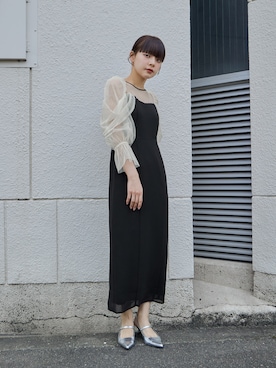 「アイテム（ドレス）」を使った、nianaさん（レディース・153cm）の秋コーディネート