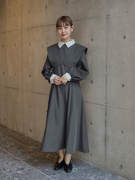 「スーツ」｜「アイテム（フォーマルスーツ/小物）」を使った、nianaさん（レディース・158cm）の冬コーディネート