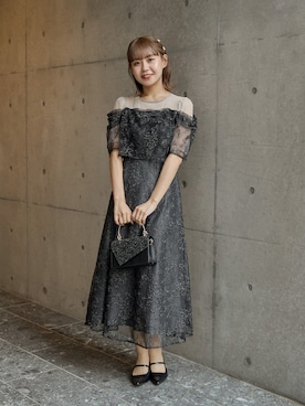 「アイテム（ドレス）」を使った、nianaさん（レディース・158cm）の秋コーディネート