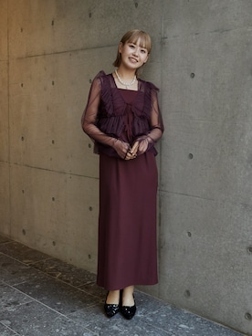 「アイテム（ドレス）」を使った、nianaさん（レディース・158cm）の秋コーディネート