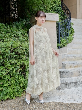 niana（ニアナ）の「【低身長用サイズあり】縁取りレース ロングフレ