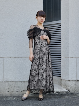 「アイテム（ドレス）」を使った、nianaさん（レディース・153cm）の秋コーディネート