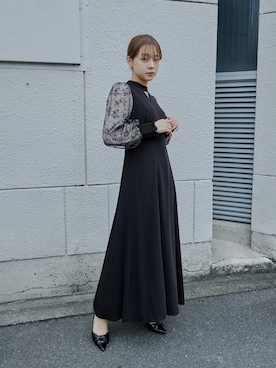 「アイテム（ドレス）」を使った、nianaさん（レディース・153cm）の秋コーディネート