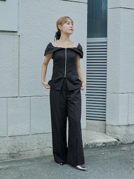 「アイテム（パンツドレス）」を使った、nianaさん（レディース・158cm）の秋コーディネート