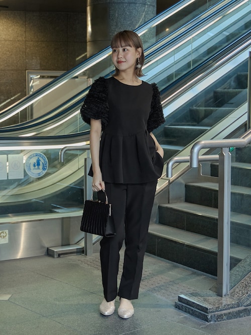 サテンプリーツハンドバッグ パーティーバッグ 2way ショルダー 結婚式
