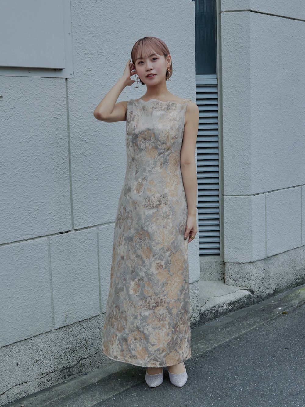 ワンダリングジャガードドレス 結婚式 二次会 成人式 同窓会