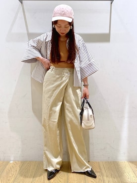 「bijorie（ビジュリィ）の【bijorie】カップ付きアシメアメスリ／NEW BASIC 24SS（タンクトップ）」を使った、しいぽ。さん（レディース・150cm・30代）の夏コーディネート