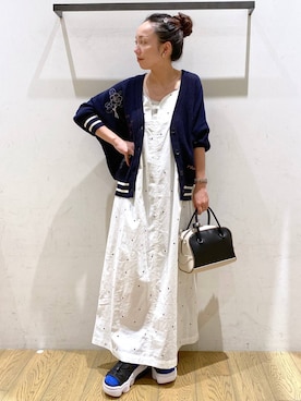 「BAYFLOW（ベイフロー）のアイテム（ワンピース）」を使った、しいぽ。さん（レディース・150cm）の夏コーディネート