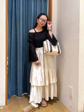 「アイテム（スリッポン）」を使った、しいぽ。さん（レディース・150cm・30代）の秋コーディネート
