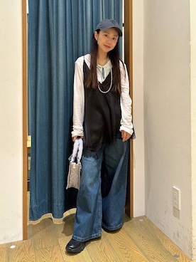 「BAYFLOW（ベイフロー）のアイテム（パンツ）」を使った、しいぽ。さん（レディース・150cm）の春コーディネート