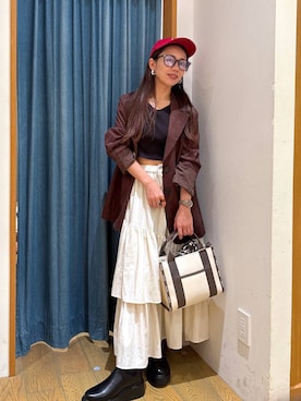「アイテム（テーラードジャケット）」を使った、しいぽ。さん（レディース・150cm・30代）の秋コーディネート