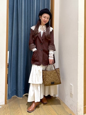 「アイテム（テーラードジャケット）」を使った、しいぽ。さん（レディース・150cm・30代）の秋コーディネート