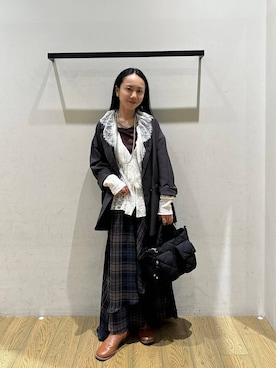 「BAYFLOW（ベイフロー）のアイテム（アクセサリー）」を使った、しいぽ。さん（レディース・150cm）の秋コーディネート
