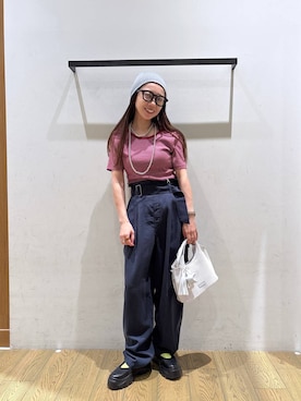 「BAYFLOW（ベイフロー）のアイテム（パンツ）」を使った、しいぽ。さん（レディース・150cm）の春コーディネート