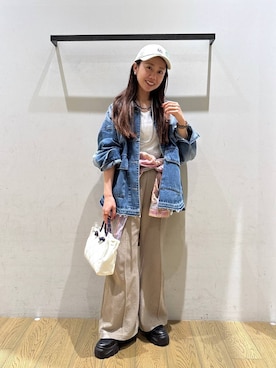 「BAYFLOW（ベイフロー）のアイテム（パンツ）」を使った、しいぽ。さん（レディース・150cm）の春コーディネート