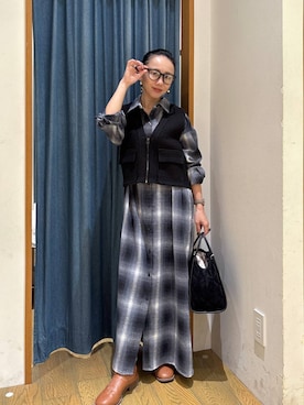 「アイテム（シャツワンピース）」を使った、しいぽ。さん（レディース・150cm）の秋コーディネート