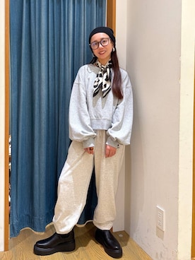 「アイテム（バンダナ/スカーフ）」を使った、しいぽ。さん（レディース・150cm・30代）の秋コーディネート