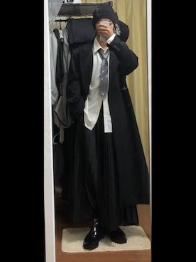 「アイテム（チェスターコート）」を使った、chinari_fashionさん（メンズ・166cm）の秋コーディネート