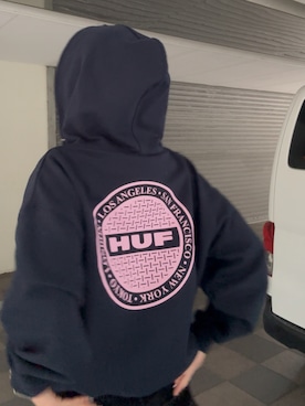 「アイテム（パーカー）」を使った、Minaさん（レディース・159cm）の冬コーディネート