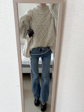「アイテム（チャーム）」を使った、fuyun__ @透明感と強ささん（レディース・165cm）の秋コーディネート