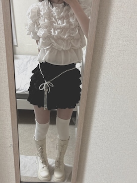 「アイテム（チャーム）」を使った、fuyun0_0@透明感と強さ⚡️🫧さん（レディース・165cm）の夏コーディネート