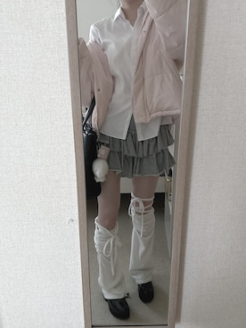 「アイテム（ダウンジャケット/コート）」を使った、fuyun0_0@透明感と強さ⚡️🫧さん（レディース・165cm）の夏コーディネート