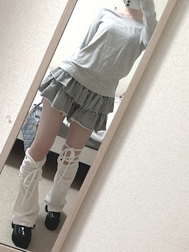 「アイテム（レッグウォーマー）」を使った、fuyun0_0@透明感と強さ⚡️🫧さん（レディース・165cm）の夏コーディネート