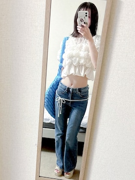 「アイテム（チャーム）」を使った、fuyun0_0@透明感ある淡色コーデさん（レディース・165cm）の夏コーディネート