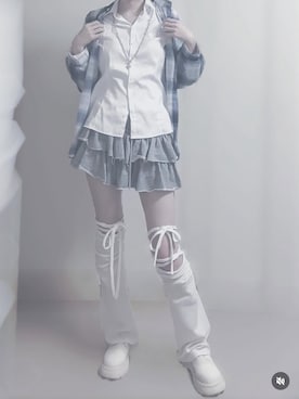 「アイテム（レッグウェア）」を使った、fuyun0_0@透明感と強さ⚡️🫧さん（レディース・165cm）の夏コーディネート