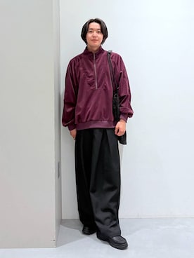 「アイテム（スウェット、パープル系）」を使った、Jiro_さん（メンズ・176cm）の秋コーディネート