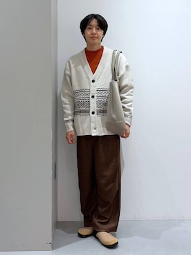 「LAKOLE（ラコレ）のツイードライクオーバーパンツ / 151306（その他パンツ）」を使った、Jiro_さん（メンズ・176cm）の秋コーディネート