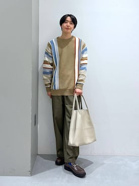 「LAKOLE（ラコレ）のアイテム（ニット/セーター）」を使った、Jiro_さん（メンズ・176cm）の冬コーディネート