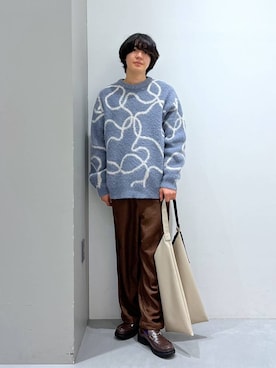 「LAKOLE（ラコレ）のツイードライクオーバーパンツ / 151306（その他パンツ）」を使った、Jiro_さん（メンズ・176cm）の冬コーディネート