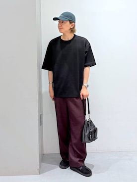 「LAKOLE（ラコレ）のベーシックロゴキャップ / 631867（キャップ、グリーン系）」を使った、Jiro_さん（メンズ・176cm）の夏コーディネート