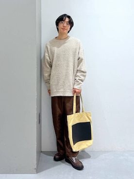 「LAKOLE（ラコレ）のツイードライクオーバーパンツ / 151306（その他パンツ）」を使った、Jiro_さん（メンズ・176cm）の秋コーディネート
