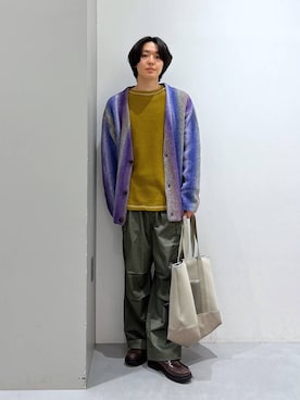 「LAKOLE（ラコレ）のアイテム（カーディガン/ボレロ）」を使った、Jiro_さん（メンズ・176cm）の冬コーディネート