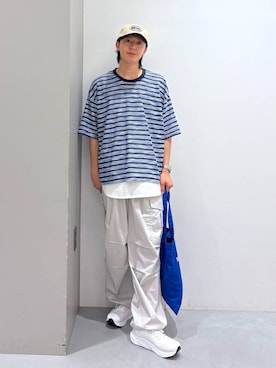 「LAKOLE（ラコレ）のアイテム（キャップ）」を使った、Jiro_さん（メンズ・176cm）の夏コーディネート