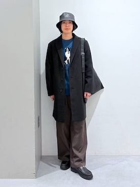 「アイテム（チェスターコート）」を使った、Jiro_さん（メンズ・176cm）の冬コーディネート