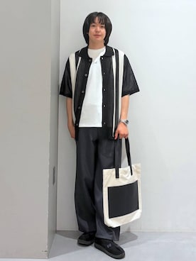 「LAKOLE（ラコレ）のアイテム（トートバッグ）」を使った、Jiro_さん（メンズ・176cm）の夏コーディネート