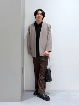 「LAKOLE（ラコレ）のアイテム（ハンドバッグ）」を使った、Jiro_さん（メンズ・176cm）の春コーディネート