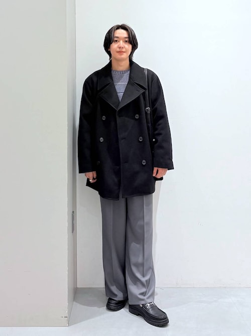 まこと@断捨離中 新品未使用エブールリュクスメルトンハーフピーコート 新品 エブール ebure 22AW リュクスメルトンハーフPコート ピーコート