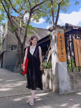 「アイテム（デジタル腕時計、ピンク系）」を使った、Bella Changさん（レディース・153cm）の夏コーディネート