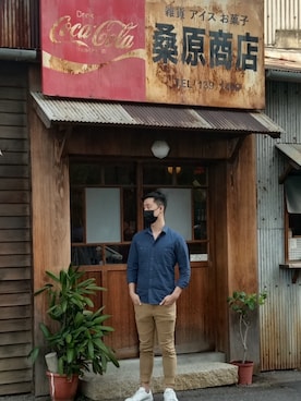 「NET（ネット）のアイテム」を使った、小啄さん（メンズ・175cm）の夏コーディネート