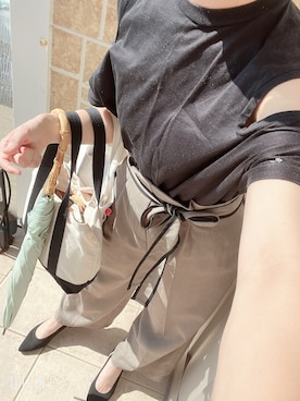「AEON STYLE（イオンスタイル）のアイテム（パンツ）」を使った、mammさん（レディース・158cm）の夏コーディネート