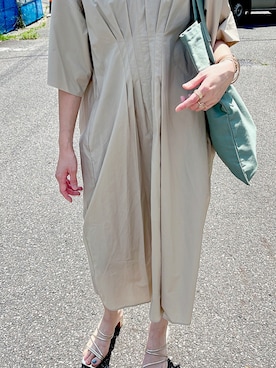 「Simplicite（サンプリシテ）のアイテム（ワンピース/ドレス）」を使った、mammさん（レディース・158cm）の夏コーディネート